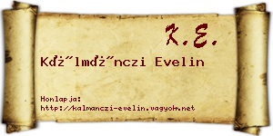 Kálmánczi Evelin névjegykártya