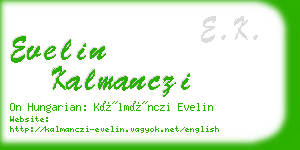 evelin kalmanczi business card